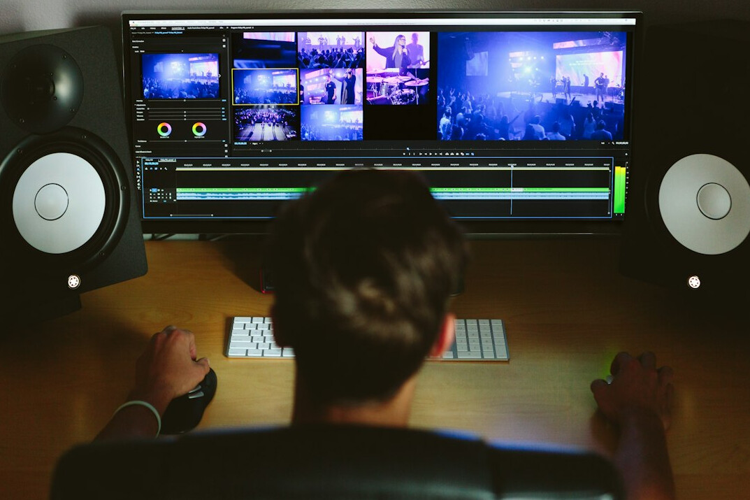 video editor at work