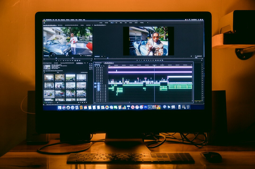 video editor working on timeline