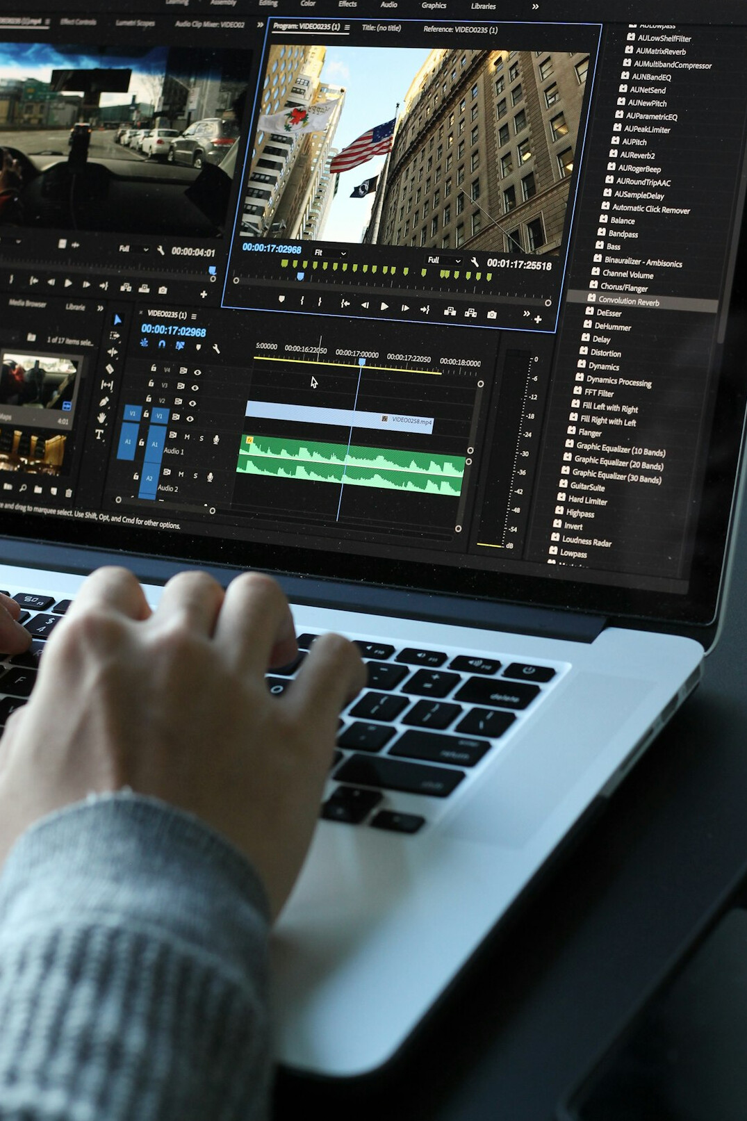 video editor working on lighting