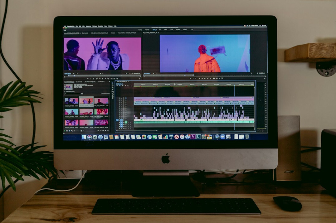 video editor working on timeline